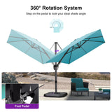 PURPLE LEAF Best Value Cantilever Patio Umbrella with Left-Right Tilt and 360° Swivel Outdoor Umbrellas