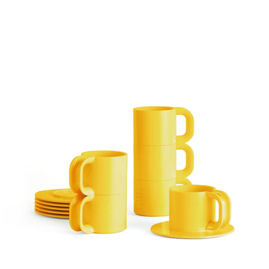 Max 2 Espresso Cups & Saucers – Modern Stackable