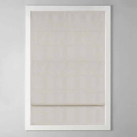 Basketweave Room Darkening Cordless Roman Shade, Ivory