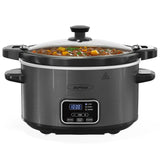 4QT Slow Cooker, Programmable Pot with Locking Lid