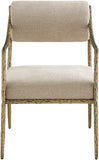Bastille - Upholstered Dining Arm Chair (Set of 2) - Brass Frame