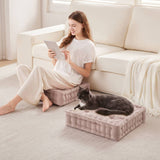 Square Large Pillow Seating Floor Cushion, Blush