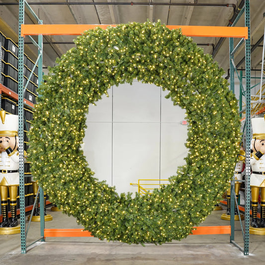 Commercial Wreath Pre Lit Warm White LED