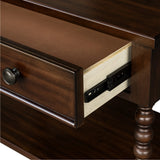 26"H Large Turned Wood Spindle Nightstand, Morocco Brown