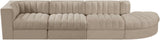 Rummi - Velvet Performance Fabric Upholstered 4 Piece Modular Sectional With Reverse Corner Chair