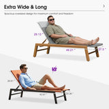 PURPLE LEAF Pool Oversized Lounge Chairs Rattan Aluminium Patio Chaise Lounge Outdoor Adjustable Recliner Finish Loungers Woven PE Sun Chairs for Poolside Deck Beach