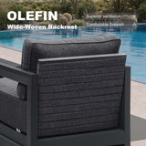 PURPLE LEAF Caesar L-shaped Patio Conversation Set with Grey Cushion Pillows and Ottoman Couch for Backyard Porch