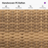 PURPLE LEAF Outdoor Bar Stools Set of 2 Backless Rattan Barstools with Saddle Seat and Footrest All Weather Aluminum Bar Chairs for Patio Kitchen Island Pool Balcony