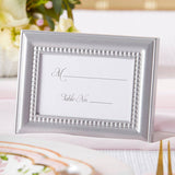 Beautifully Beaded Silver Place Card/Photo Holder (Set of 6)