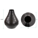 Chiseled Black Bell Vase- Small