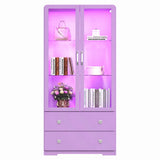 64'' Tall Display Cabinet with Acrylic Doors and Led Lights