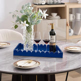 Rectangular Scalloped Riviera Tray - Blue