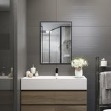 Matte Black Rectangle Metal Mirror
