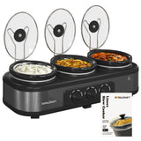 Royalcraft 3x1.5 Qt. Slow Cooker with 10 Inner Bags