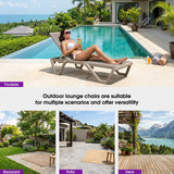 PURPLE LEAF Outdoor Chaise Lounge Chair Pool Lounge Chair with Champagne Aluminum Plastic Stackable Patio Lounge Chair for Poolside Sunbathing Beach Deck Yard