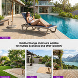 PURPLE LEAF Outdoor Chaise Lounge Chair Pool Lounge Chair with Champagne Aluminum Plastic Stackable Patio Lounge Chair for Poolside Sunbathing Beach Deck Yard