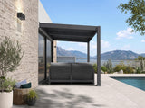 PURPLE LEAF Caesar Wall Mounted Louvered Pergola, All-Aluminum Patio Cover with Adjustable Roof, Hidden Gutter Drainage, Lean-to Pergola for Deck, Backyard, Porch, Dark Gray