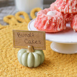 Sage Green Pumpkin Place Card Holder Set of 6