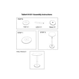 Micca Club White Marble Bistro Table