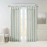 Twist Tab Faux Silk Window Panel, Soft Green