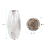 Sivas Glass Vase with Silver Accents- Short