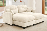 MOLLY 74" Loveseat with 2 Ottomans