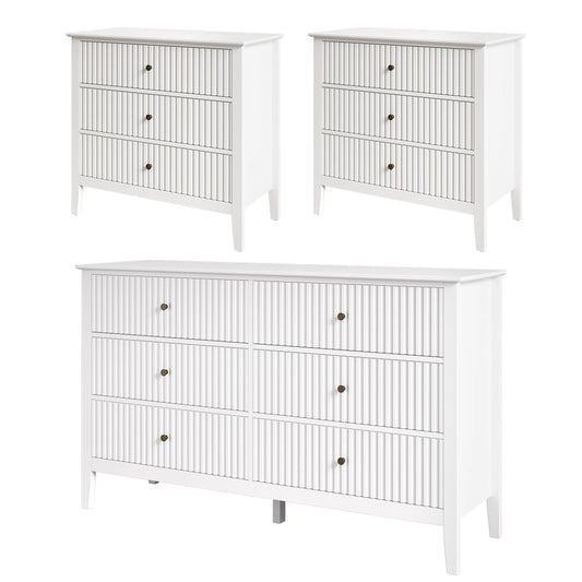 Royalcraft 3-Piece Modern Furniture Set, 6 Drawer Dresser