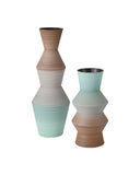 Happy 80's Brown & Pale Blue Vase Set of 2