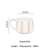370ml Nordic Ceramic Coffee Tea Mug With Gold Rim
