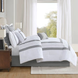 8 Piece Embroidered Comforter Set, White