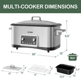 8 Quart Slow Cooker Roaster Oven, 12 in 1 Multi-Cooker Food