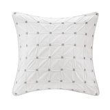 Pinched Embroidered 3-Piece Comforter/Duvet Cover Set, White