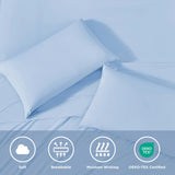 Modern Wave Quilting Reversible All Season Sheet Set, Blue