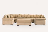 DESEO 138" Sectional Sofa with Ottoman