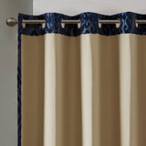 Jacquard Damask (Max Blackout) Window Curtain, Navy Blue