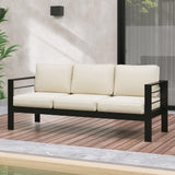 Patio Furniture Aluminum Sofa, Outdoor 3 Seats Couch