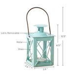 Luminous Blue Mini-Lantern Tea Light Holder