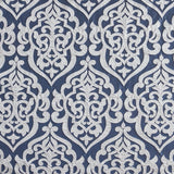 Silver Damask Medallion Jacquard Shower Curtain, Navy
