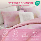 Watercolor Tie Dye Comforter Set with Throw Pillow, Pink