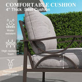 2 Pieces Outdoor Single Sofa, Patio Metal Armchair