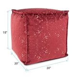 Square Pouf Pisani Ruby