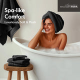 Antibacterial Spa-Like 8-Piece Bathroom Towel Set, Black