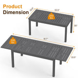 91.7"L Extendable Aluminum Outdoor Dining Table