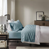 Brushed Cotton Percale Peach-Like Sheet Set, Teal