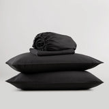 4-Piece 144TC 100% Cotton Solid Sheet Set, Black