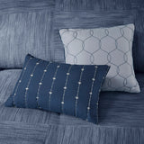 Seersucker Comforter Set, Navy Blue
