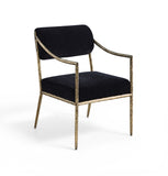 Bastille - Upholstered Dining Arm Chair (Set of 2) - Brass Frame
