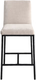Reeves - Chenille Fabric Upholstered Counter Stool (Set of 2) - Black Base