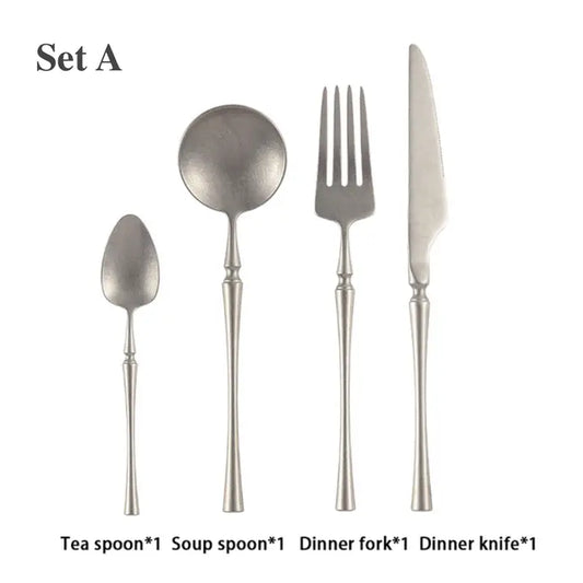 Retro 304 Stainless Steel Cutlery Set