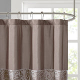 Traditional Silky Paisley Shower Curtain, Taupe